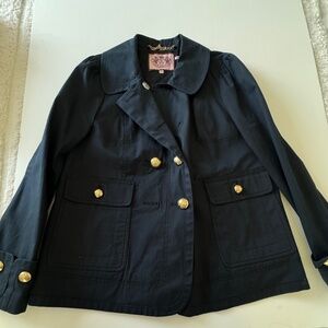 Juicy Couture Black Trench Coat Size Large